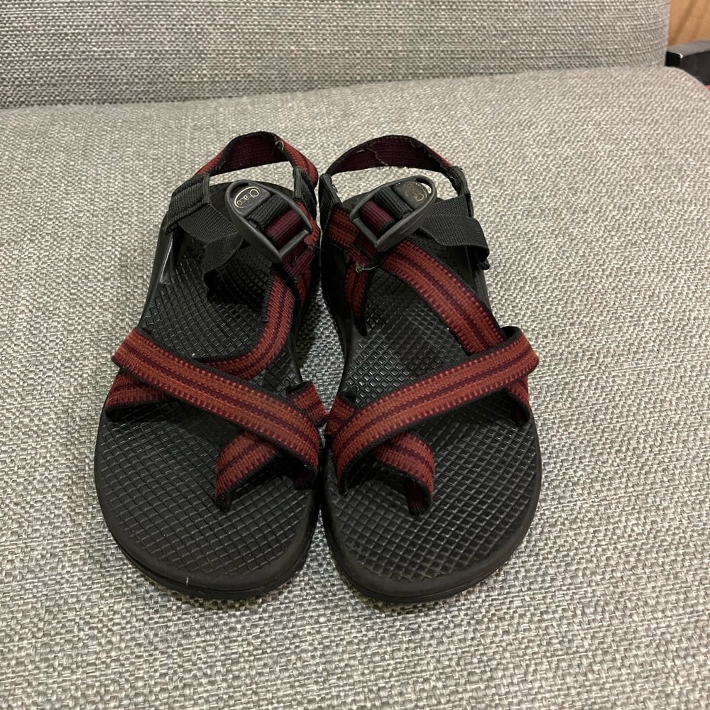 Chaco Black and Red Sport Sandals with Adjustable Straps
